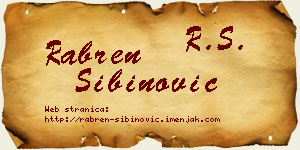 Rabren Sibinović vizit kartica